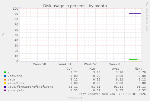 Disk usage in percent