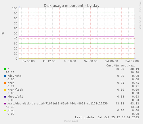 Disk usage in percent